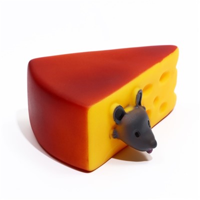 Игрушка пищащая "Мышкин сыр" для собак, 10.5 x 9 см