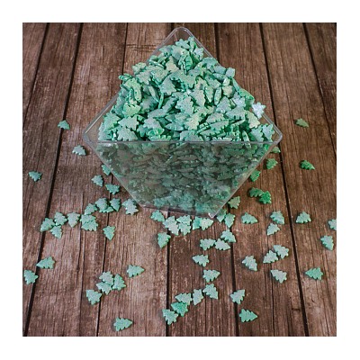 Посыпка кондитерская "Елки зеленые перламутр" 7 мм, 0,75 кг
