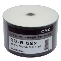 CD-R 700Mb CMC 52хFull Ink.Print BULK 50 шт шпиль Т0014387 СМС