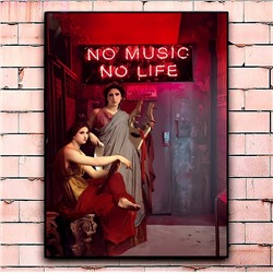 Постер «No music no life» большой