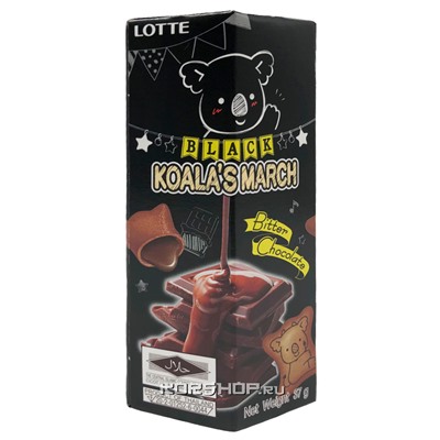 Печенье с начинкой со вкусом темного горького шоколада Koala's March Lotte, Таиланд, 37 г Акция