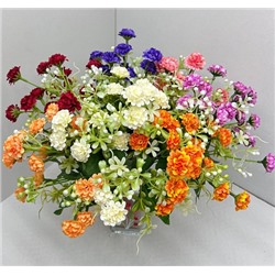 Цветы искусственные декоративные Глоксиния махровая 5 веток + белые цветы