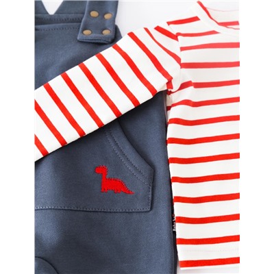 Комплект для мальчика Baby Boom BB КД385/2 Полоса красная + тёмно-серый
