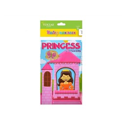 067-6020 Альбом с наклейками "Принцесса", 3 листа, 14х24 см