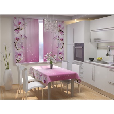 Фотошторы для кухни Розоватая орхидея