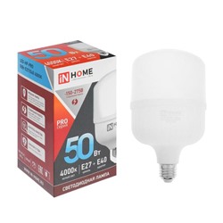 Лампа светодиодная IN HOME LED-HP-PRO, Е27/Е40, 50 Вт, 230 В, 4000 К, 4750 Лм