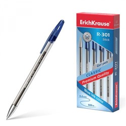 Ручка гелевая R-301 Classic Gel Stick 0.5мм синяя 53346 ErichKrause