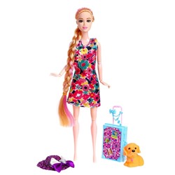 Кукла модель шарнирная «Даша» в платье, с аксессуарами, МИКС, в пакете 7694288