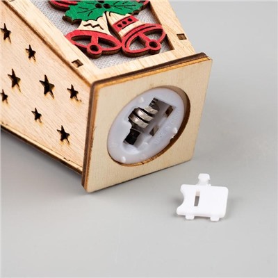 Ёлочная игрушка «Фонарь с колокольчиками», батарейки, свечение тёплое белое