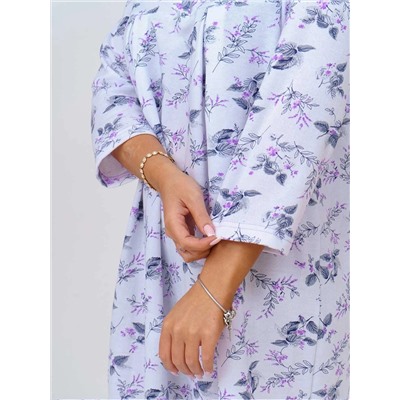 Ночная сорочка женская Текс-Плюс, цвет белый фиолетовый