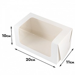 Коробка Белая с окном 20*11*10 см