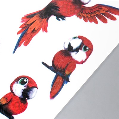 Татуировка на тело цветная "Малыши попугайчики" 10,5х6 см