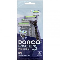 Dorco TRC200BL-4P PACE 3 однор.станки 3лезвия с плав.гол. (пакет 4шт)/12