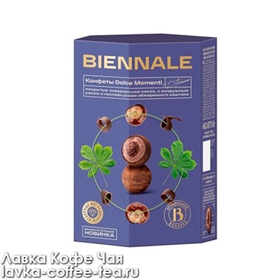конфеты глазированные Biennale Dolce Momenti Castana, злаки, каштан, молочный шоколад, какао 160 г.