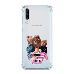 Противоударный силиконовый чехол Mom of Girls на Samsung Galaxy A50