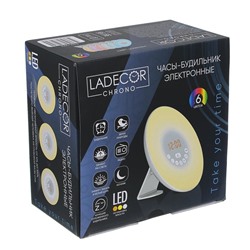 Часы-будильник LED, с эффектом рассвета, FM-радио LADECOR CHRONO