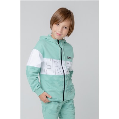 Куртка для мальчика Crockid КР 301982 мятный зеленый, пиксельный камуфляж к364