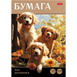 Папка для рисования А4 30л "Мягкие ушки" 100г/м2 (085635) 31153 Хатбер