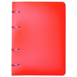Тетрадь со сменным блоком  80л клетка на 4 кольцах красная пластиковая обложка (1848229) SILWERHOF