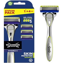 Станок для бритья Schick (Wilkinson Sword) HYDRO-5 Skin Protection Sensitive (+4 кассеты)