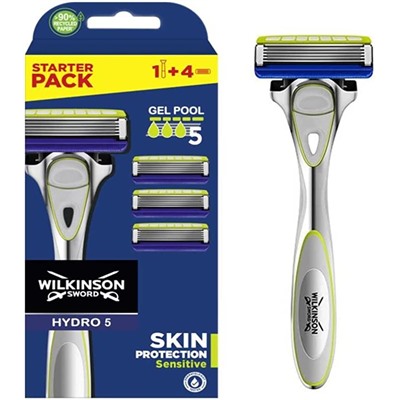 Станок для бритья Schick (Wilkinson Sword) HYDRO-5 Skin Protection Sensitive (+4 кассеты)