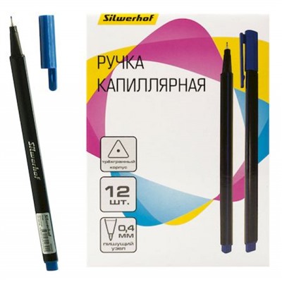 Ручка капиллярная 0.4мм синяя (1832429) SILWERHOF