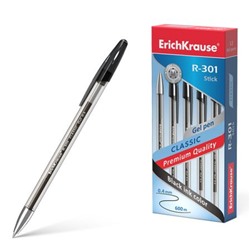 Ручка гелевая R-301 Classic Gel Stick 0.5мм черная 53347 Erich Krause