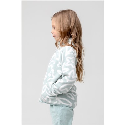 Куртка флисовая для девочки Crockid ФЛ 34011 голубой, абстрактные цветы