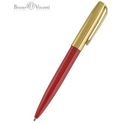 Ручка автоматическая шариковая 1.0мм "NAPOLI" синяя, (корпус металлический красный и золотой) 20-0383/04 Bruno Visconti