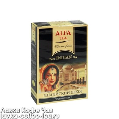 чай Alfa Indian чёрный PEKOE, картон 80 г.