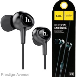 Вакуумные наушники с микрофоном, Hoco M3 Universal Earphone, черные