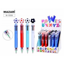 Ручка шариковая автоматическая  6-ти цветная 0.7 мм M-15558 Mazari
