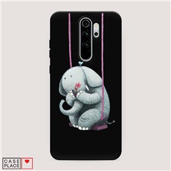 Матовый силиконовый чехол Грустный слоник на Xiaomi Redmi Note 8 Pro