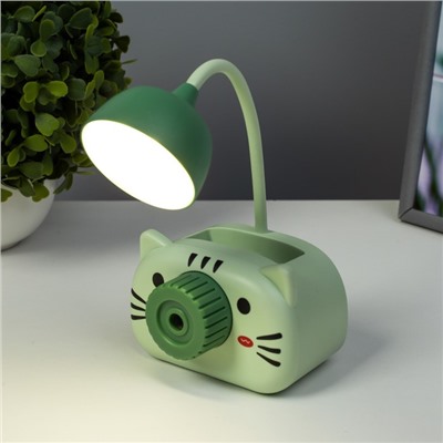 Настольная лампа "Киса" LED 3Вт USB зеленый 9,5х7,4х22 см