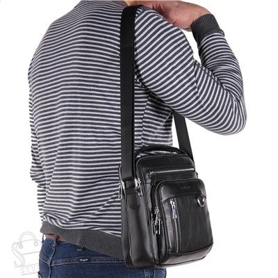 Сумка мужская кожаная 810-2BH black Heanbag