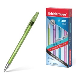 Ручка гелевая R-301 Spring Gel Stick 0.5мм черная 53349 ErichKrause