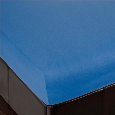 Простыня на резинке трикотажная 140х200 / Blue (синий)