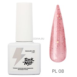 RockNail, однофазный гель-лак для педикюра Pedicure Line №08, 6 мл