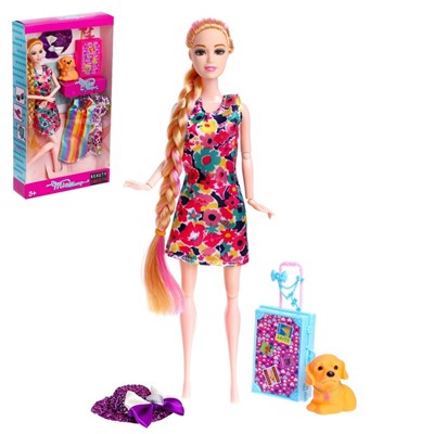 Кукла модель шарнирная "Даша" в платье, с аксессуарами, МИКС 7023874