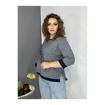 Пуловер 9511 серый