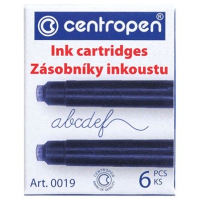 Баллончики для ручек 0019/06 (цена за 6 шт) синий Centropen
