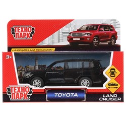 Машина металл TOYOTA LAND CRUISER длина 12,5 см, двери, инерц, черный, кор. Технопарк