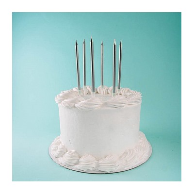 Свечи для торта "Классика", набор 6 штук, серебряные 10 см