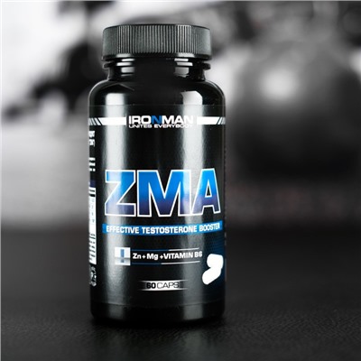 Комплекс ZMA IRONMAN, цинк магний, В6, спортивное питание, 60 капсул