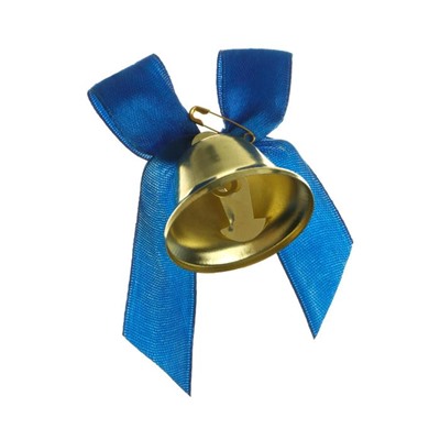 Колокольчик с синим бантом, d=3,6 см