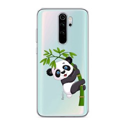 Силиконовый чехол Панда на бамбуке на Xiaomi Redmi Note 8 Pro