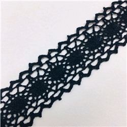 Кружево вязаное, 2,0 см, цвет чёрный