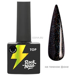 RockNail, Highlighter Top No Wipe - топ с голографическим глиттером, 10 мл