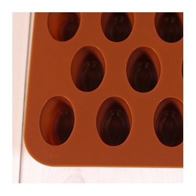 Форма силиконовая для шоколада "Кофейные зерна" 18,5*11, 55 ячеек