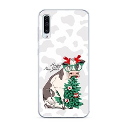 Силиконовый чехол Cute Christmas cow на Samsung Galaxy A50